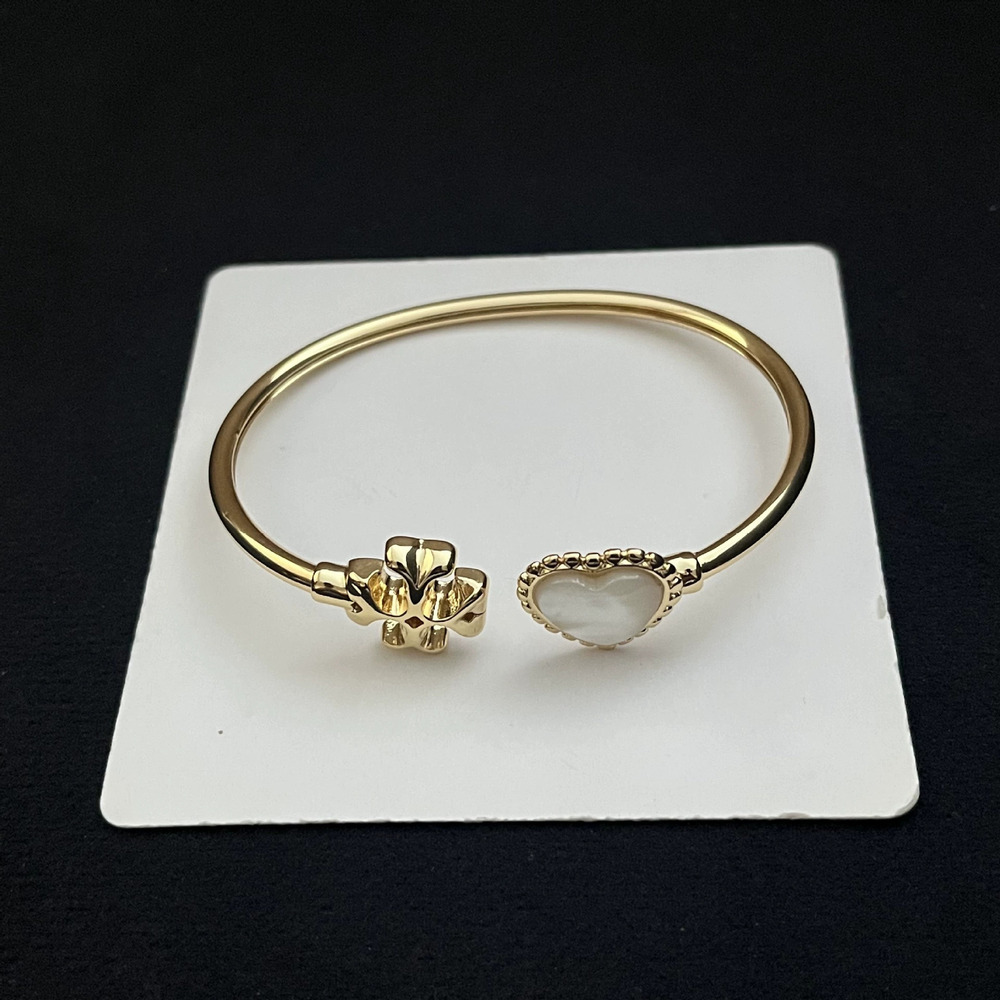 Tory Burch Heart Letter Shell Open Bangle